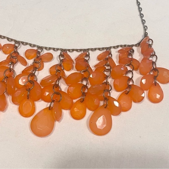 Charming Charlie Orange Statement Necklace - Picture 2 of 3